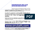 LA NO DESAPARICION DEL REAL CLUB RECREATIVO DE HUELVA EN 1931