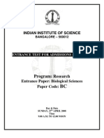 IIsc Biological Sciences