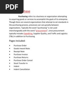 Purchase order