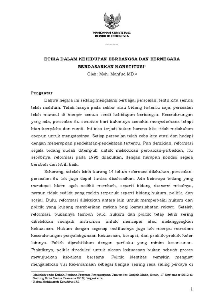 Etika Kehidupan Berbangsa Dan Bernegara Pdf