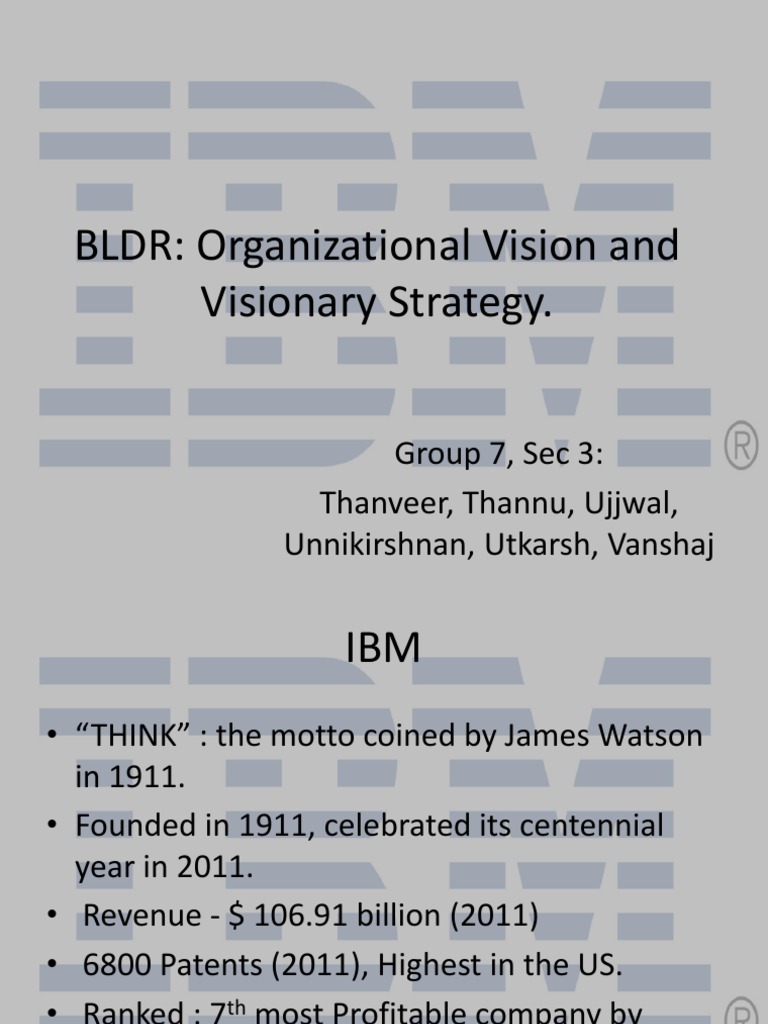 IBM Vision Statement Ibm Innovation