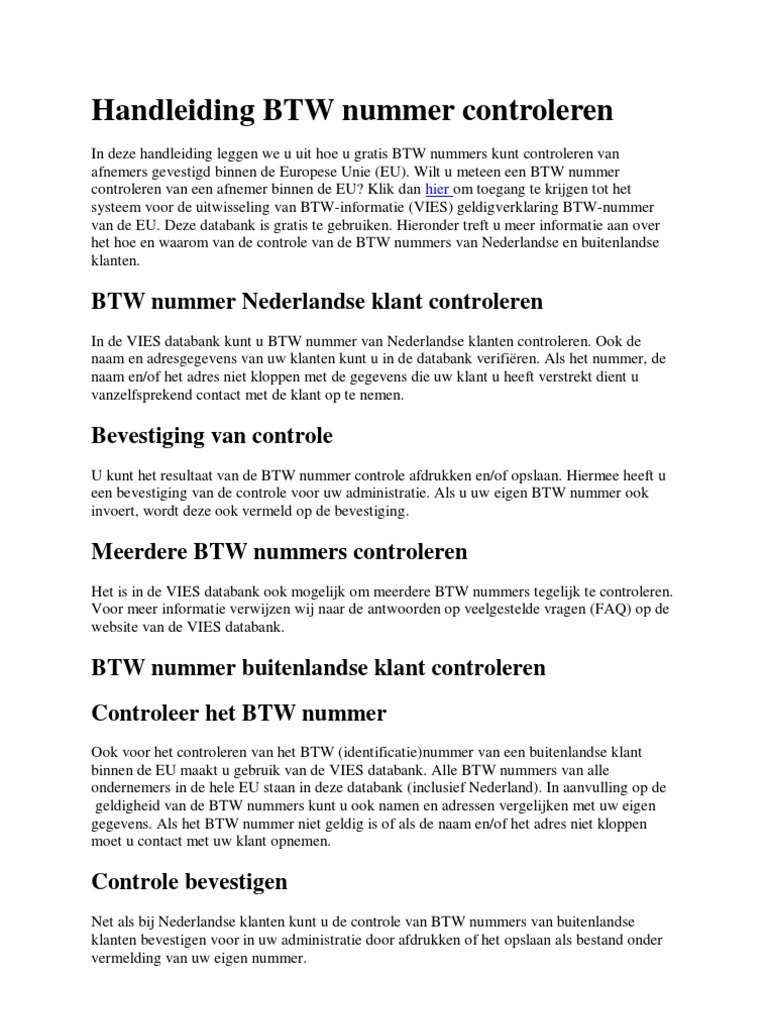 Btw Nummer Controleren En Wat Moet Je Ermee? – XLWRR