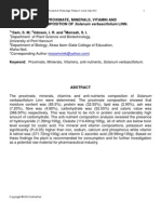 DETERMINATION OF PROXIMATE, MINERALS, VITAMIN AND ANTI-NUTRIENTS COMPOSITION OF Solanum verbascifolium LINN.