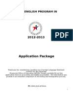 Application Package: Gyeonggi English Program in Korea