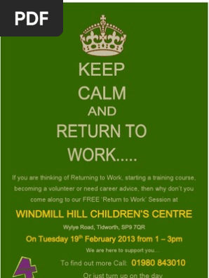 RETURN TO WORK