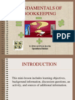Fundamentals of Bookkeeping: Ucpb Savings Bank Operations Division