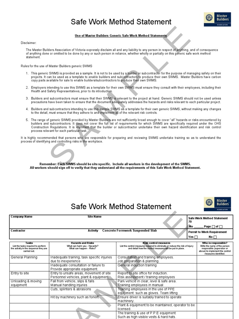 Suspended Slab Formwork Safety Guidelines | PDF | Personal Protective ...
