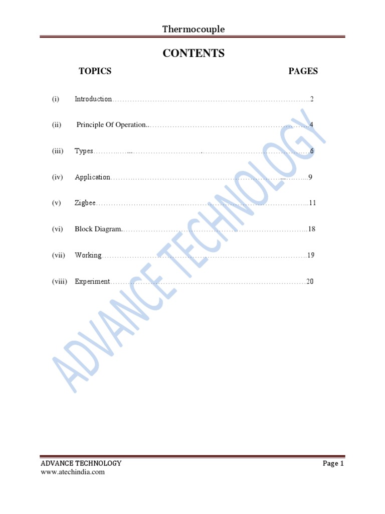 Thermocouple Manual PDF Thermocouple Network Topology