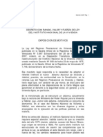 Ley de Reforma de La Ley Del Instituto Nacional de La Vivienda (Inavi)