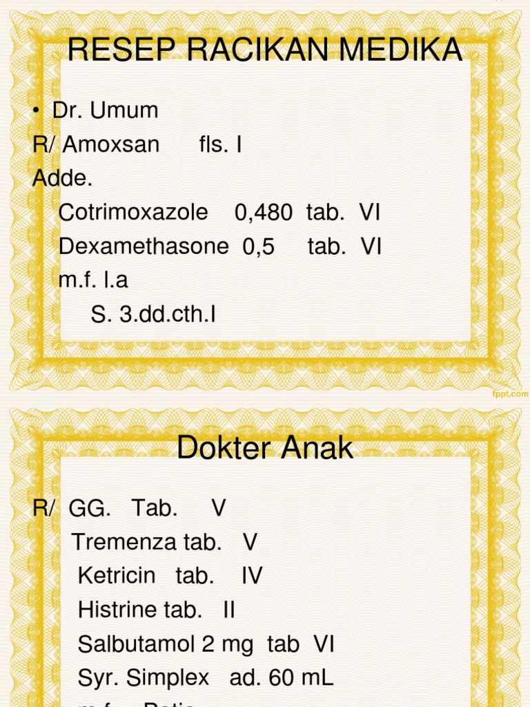 Resep Racikan Obat untuk Anak dan Kulit | PDF