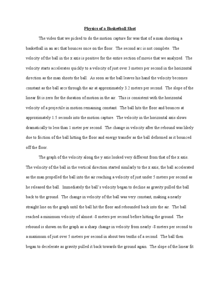 Physics of A Basketball Shot | PDF
