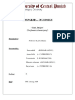 Managerial Economics: "Final Project" (Fauji Cement Company)