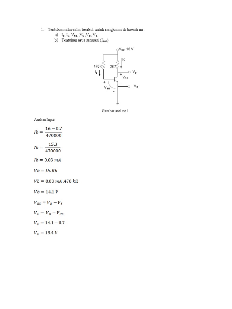 Soal Bias Transistor
