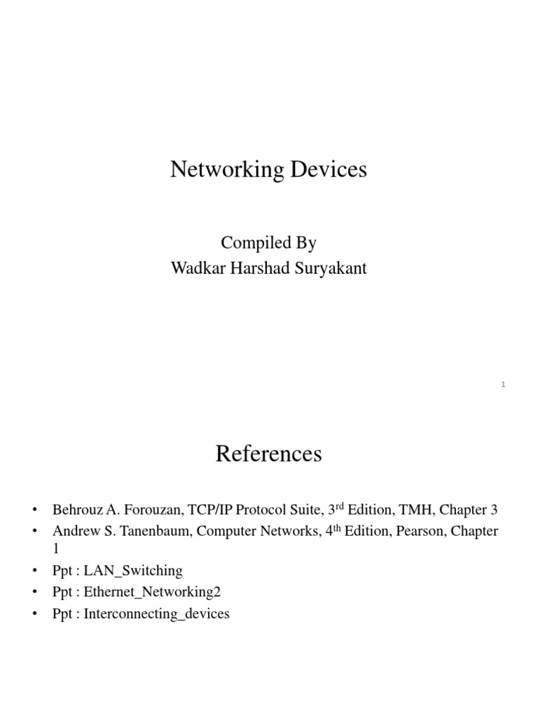 Networking Devices: Compiled by Wadkar Harshad Suryakant | PDF ...