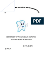 Department of Public Health Dentistry: Nutrition in Health and Disease