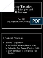 Income Taxation: General Principles and Definitions