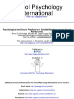 Psychological and Social Predictors of Suicidal Ideation Among Young Adolescents