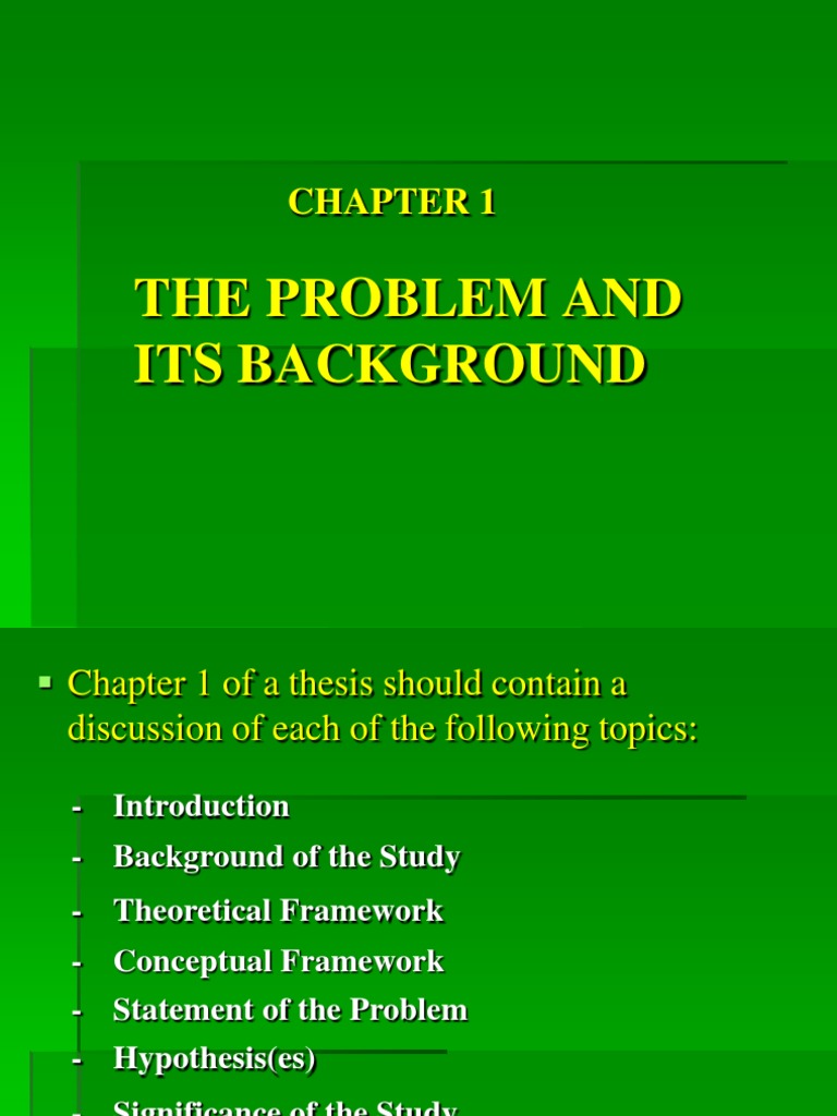 chapter 1 the problem and literature review