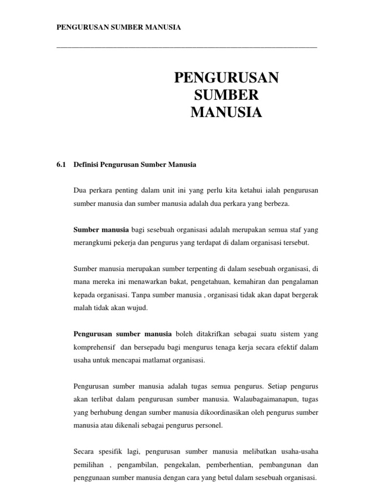 Pengurusan Sumber Manusia Pdf