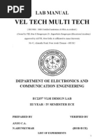 Vlsi Lab Manual 2013