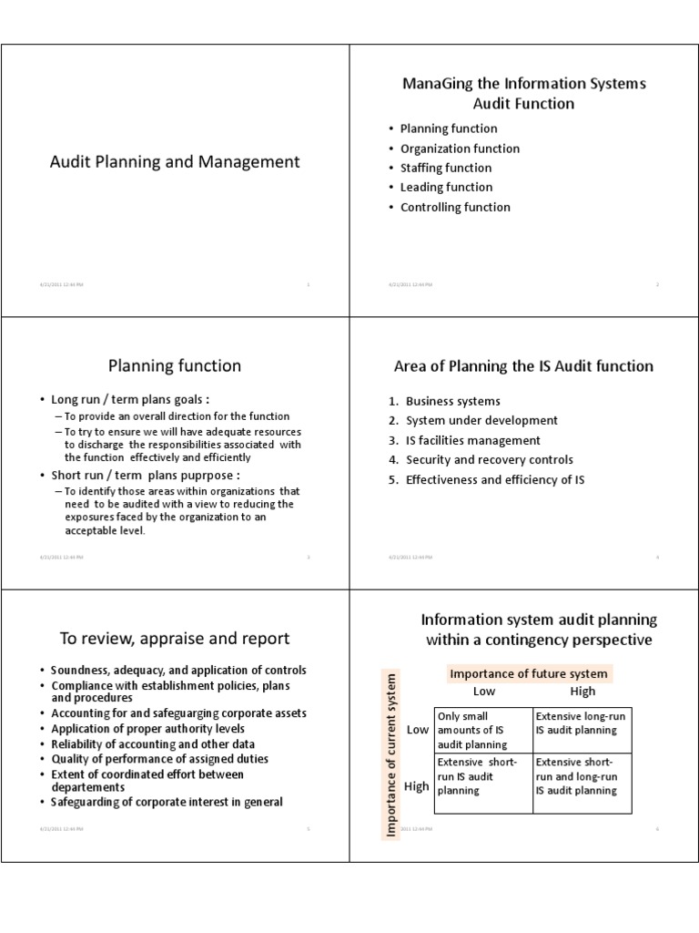 IS Audit Planning and Management Guide | PDF | Audit | Risk Management