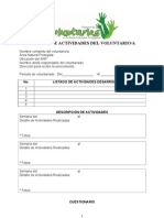 FORMATO 6 Reporte de Actividades Del Voluntariado 2012 PDF