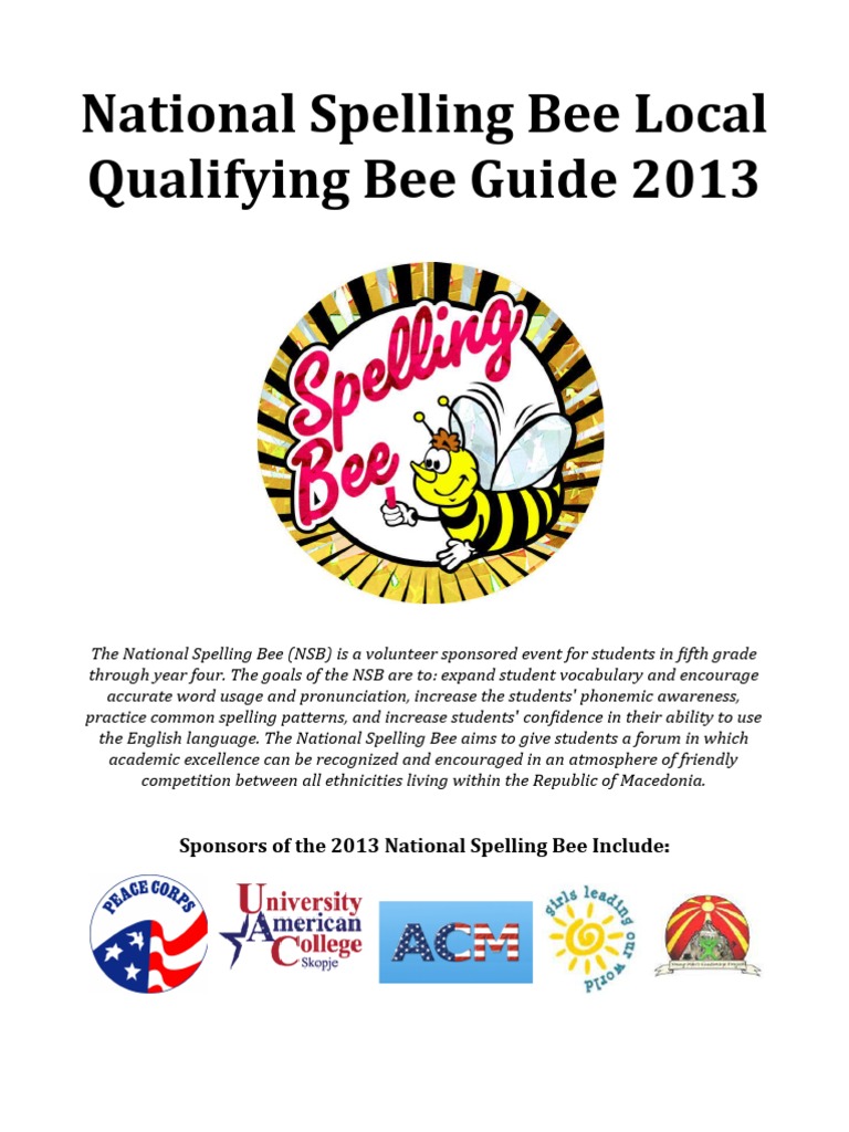 2013 Spelling Bee Local Guide | PDF | Orthography | Communication