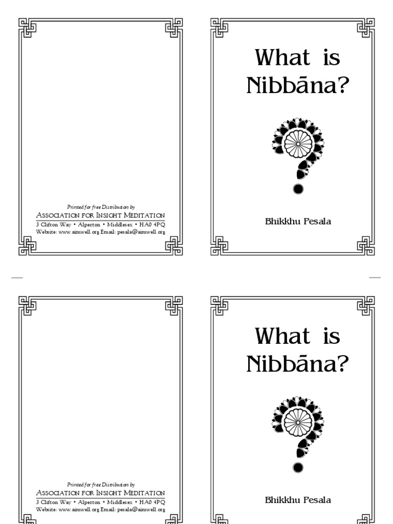 What Is Nibbana? PDF Vipassanā Mindfulness