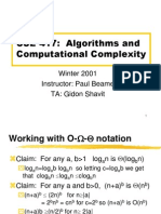 CSE 417: Algorithms and Computational Complexity: Winter 2001 Instructor: Paul Beame TA: Gidon Shavit