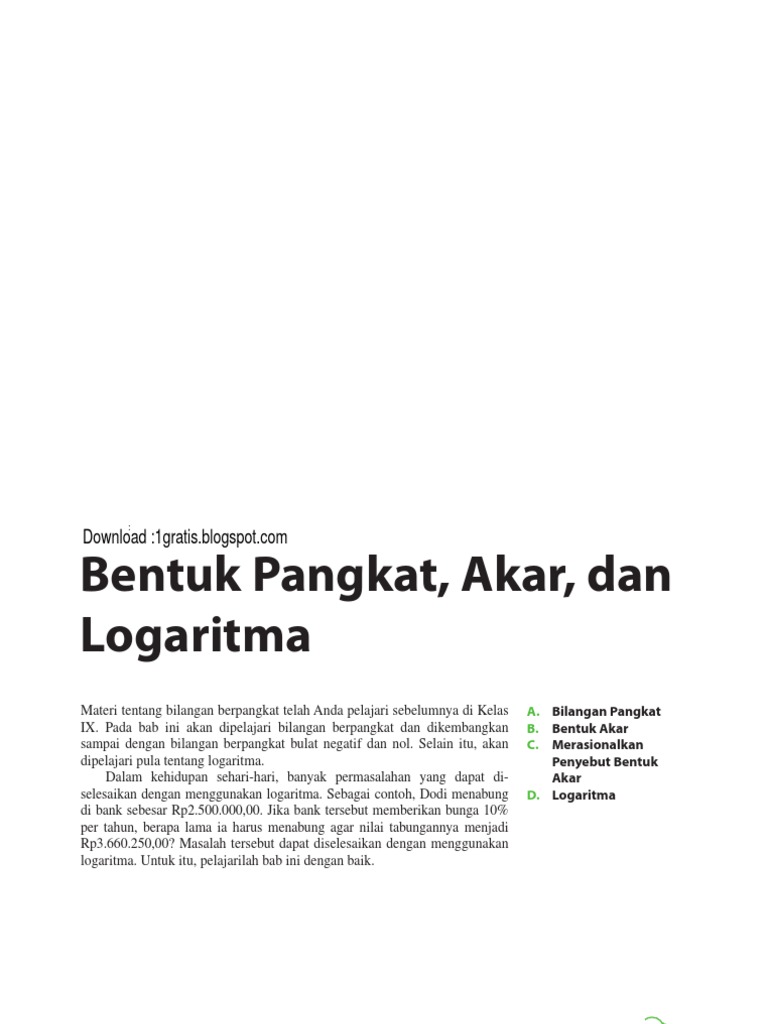 Tabel Logaritma Pangkat Akar Pdf