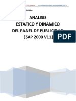 Analisis de Panel Publicitario (Sap2000 v11)