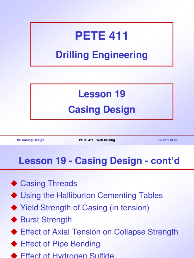 Casing Design | Download Free PDF | Casing (Borehole) | Pipe (Fluid ...