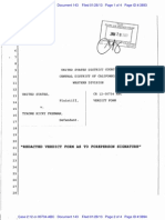 The "Verdict Form" From SEIU's Corruption Trial: USA v. Tyrone Ricky Freeman January 28, 2013