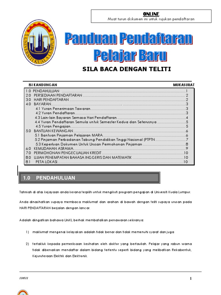 Panduan Pendaftaran Online 110511 Pdf