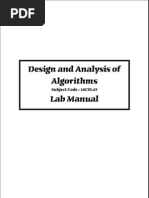 Design and Analysis of Algorithms Laboratory 10CSL47