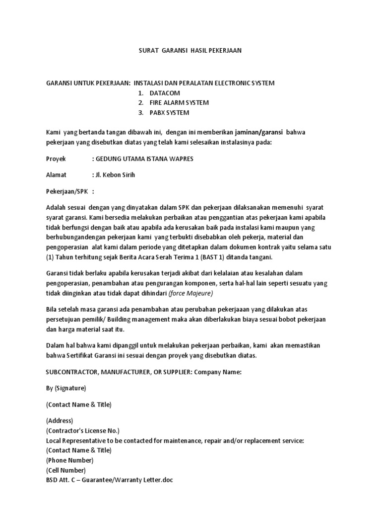 SURAT GARANSI HASIL PEKERJAAN.docx