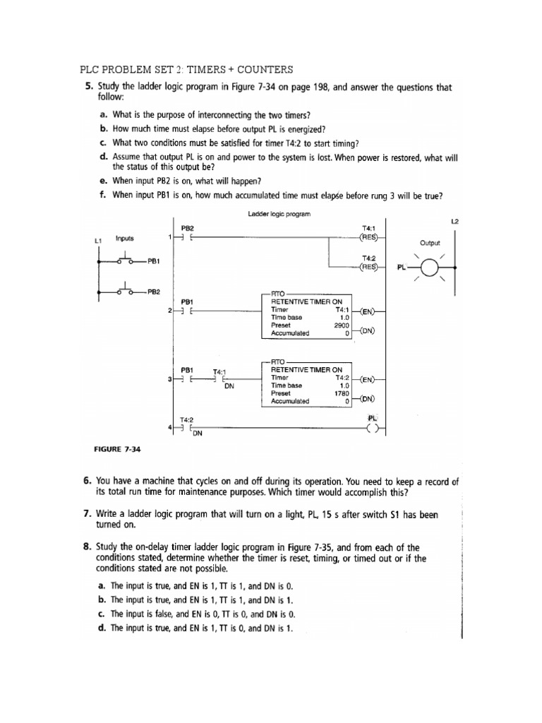 PLC Exam Problems PDF