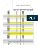 Travelling Expenses Statement