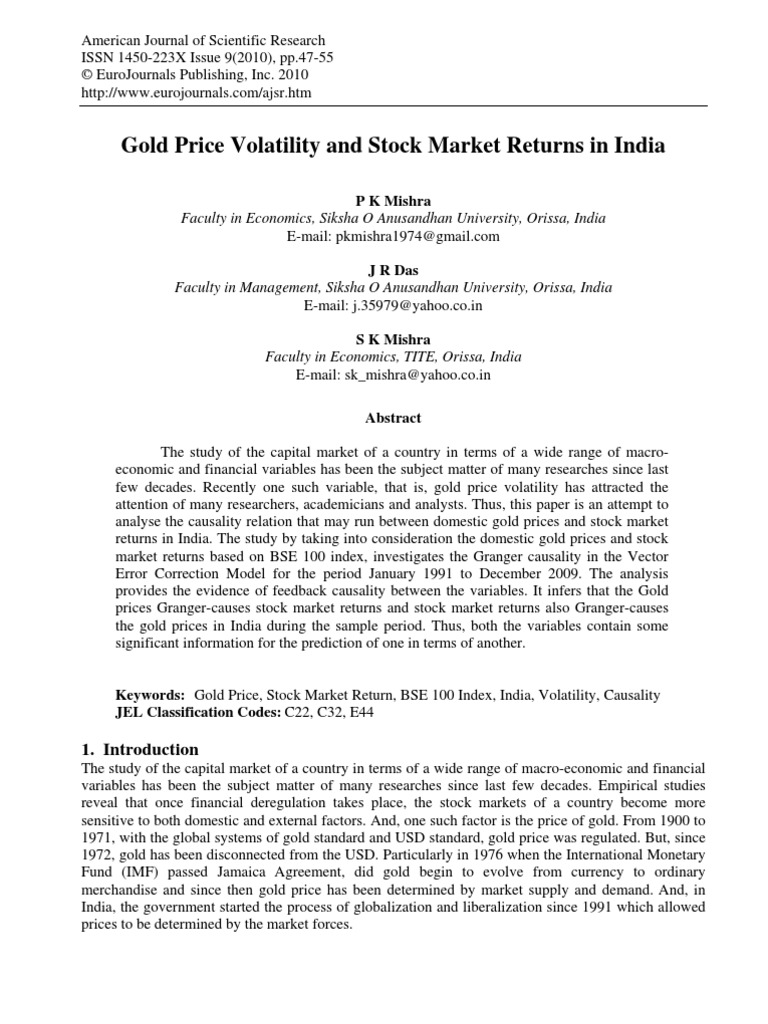 Relationship Between Gold Price and Stock Market | PDF | Exchange ...