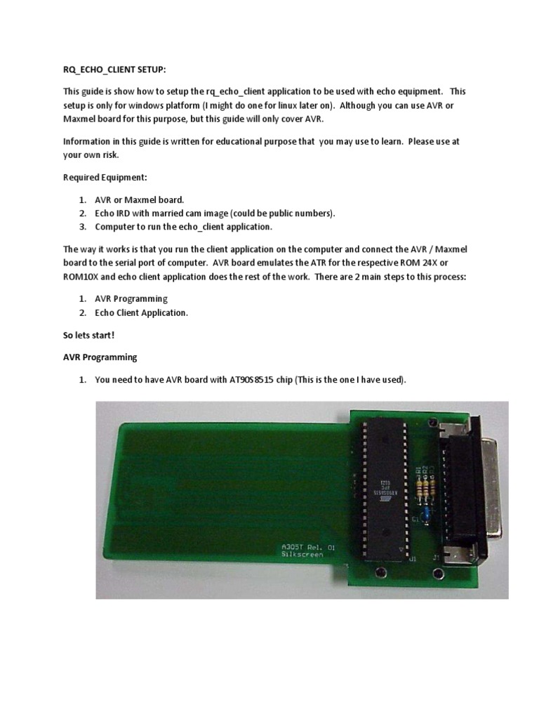 Echo Client Setup for AVR Boards | PDF | Server (Computing) | Port ...