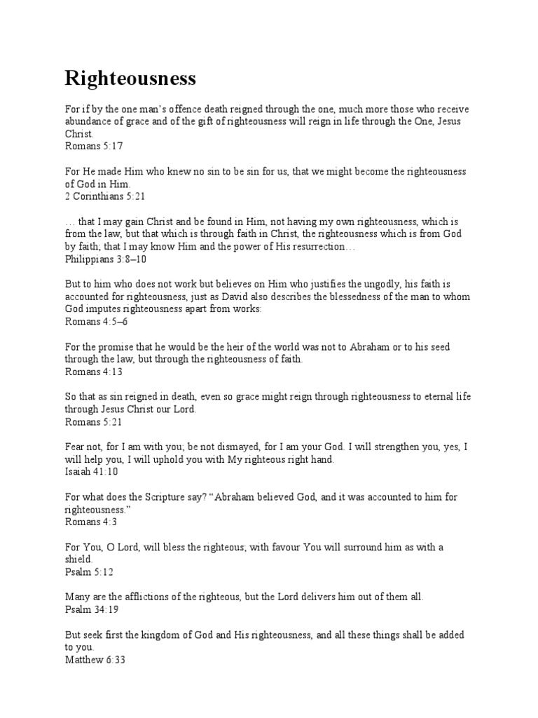Righteousness | PDF | Righteousness | Epistle To The Romans