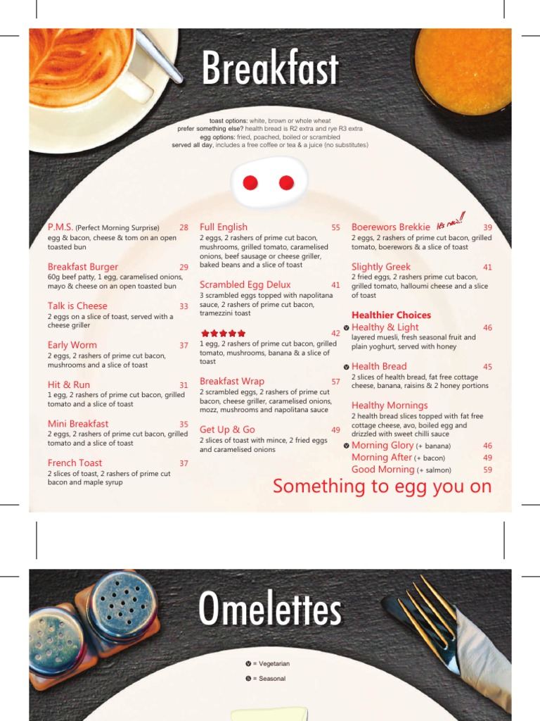 Capellini Café Menu Overview | PDF | Bacon | Salad