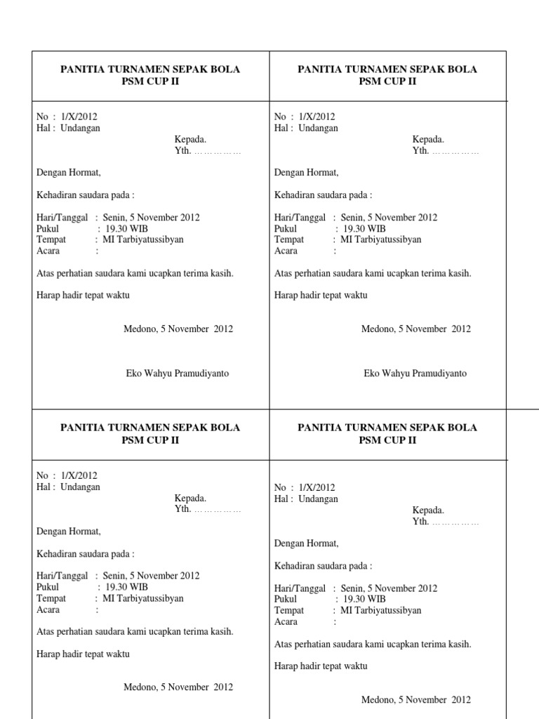 60+ Contoh Surat Undangan Pembentukan Panitia Agustusan HD Terbaik