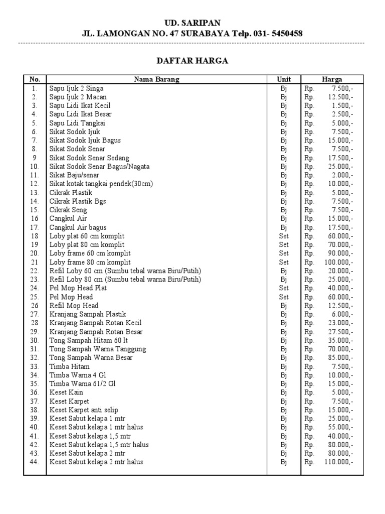 Harga Sapu Ijuk Tangkai Panjang - Ratulangi