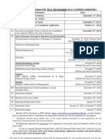 Schedule of Admission For Ph.D. Programme 2012 13 (SPRING SEMESTER)