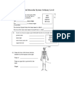 Skeletal Muscular System Ordinary Level