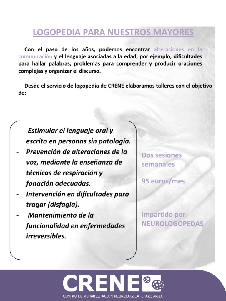 Taller de Logopedia para Mayores 2 | PDF | Patología del habla y ...