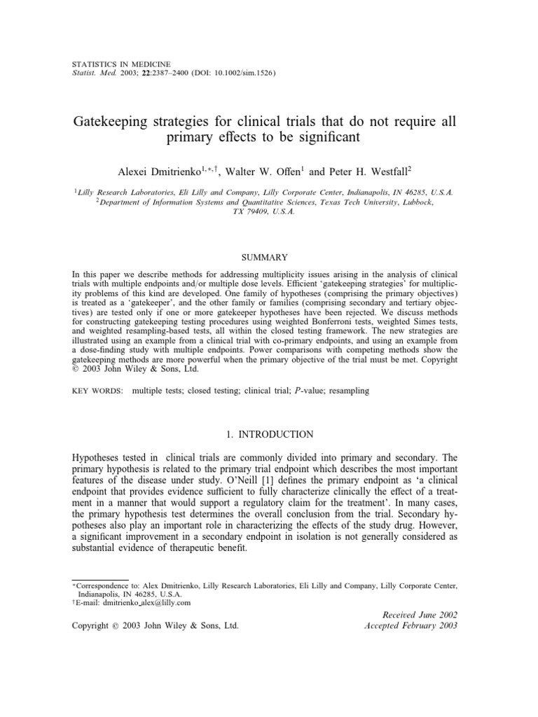 Gatekeeping Texas Style >> Gatekeeping Strategies For Clinical Trials P Value 55 Views Gatekeeping Texas Style >> Gatekeeping Strategies For Clinical Trials P Value 55 Views