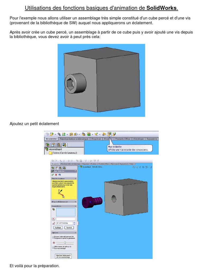 Tutoriel d'animation SolidWorks en allemand | PDF | Vidéo | Informatique