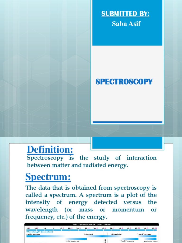 Overview of Spectroscopy Techniques | PDF